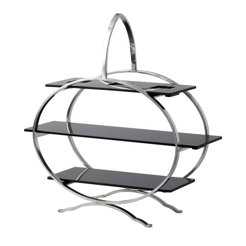 Stainless Steel Cake Stand and 3 Acrylic Inserts, 34x14x40cm