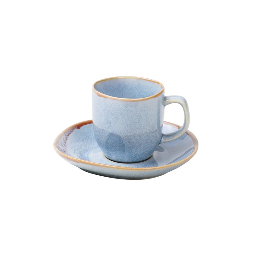 Ming Espresso cup &amp; saucer 80ml blue 6/box