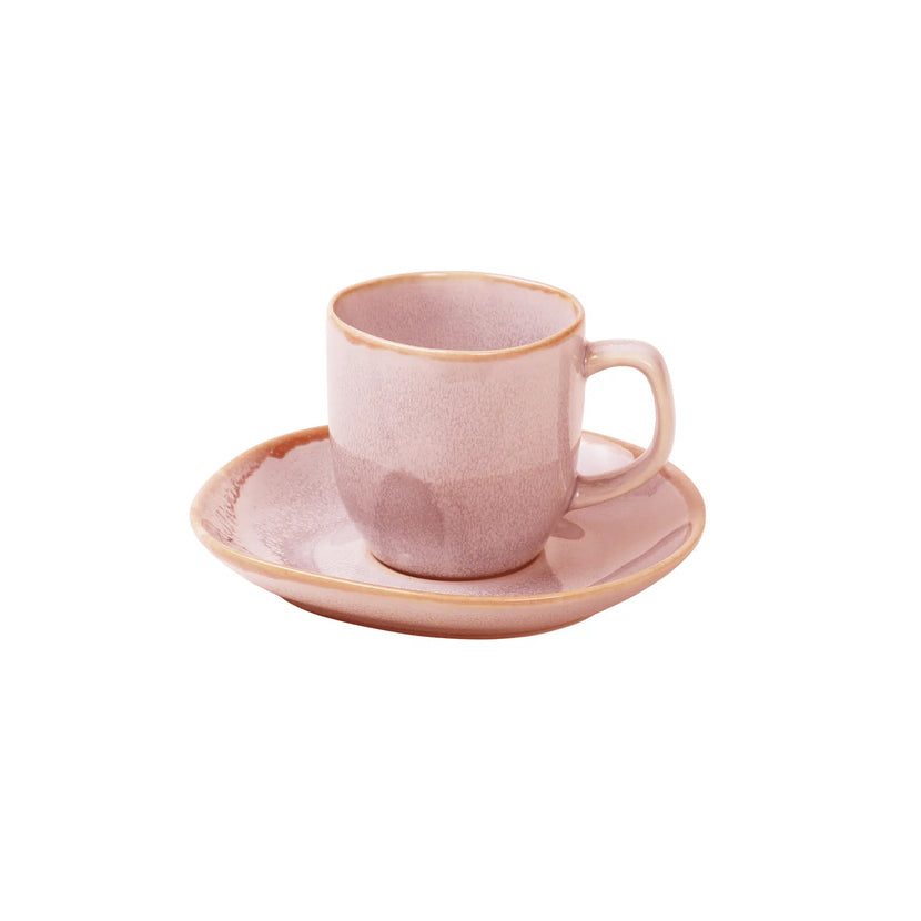 Ming Espresso cup &amp; saucer 80ml pink 6/box