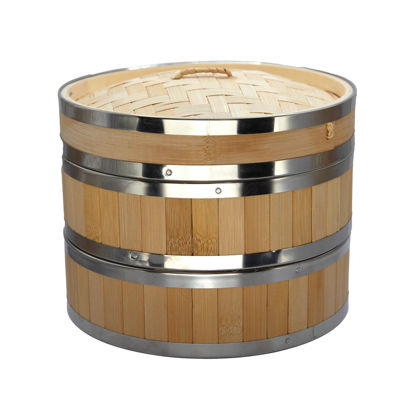 Bamboo Steamer 2 Baskets + 1 Lid Ø20cm H16.8cm