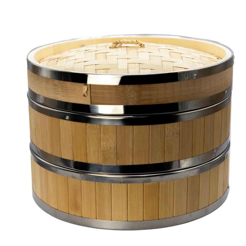 Bamboo Steamer 2 Baskets + 1 Lid Ø25.4cm H16.8cm