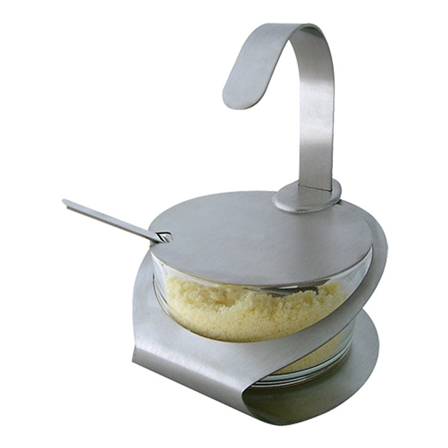 Kaas-/Suikerbakje RVS + Glas