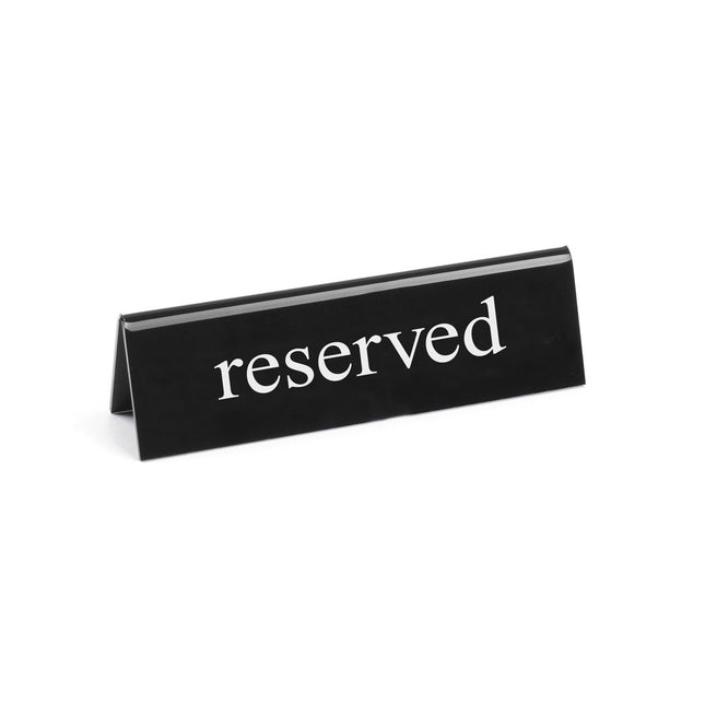 Table stand reserved130x35x40 mm black white text 1/box