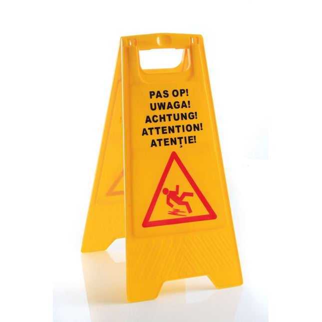 Warning sign Wet floorPP 5 languages ​​1/box