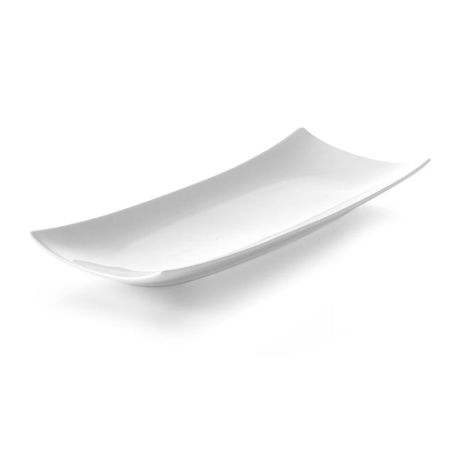 Bord rechthoek Bark352x146x40 mm wit porselein 1/box