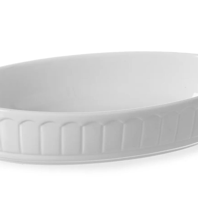 Oval baking dish Rustica245x145x55 mm white porcelain 1/box