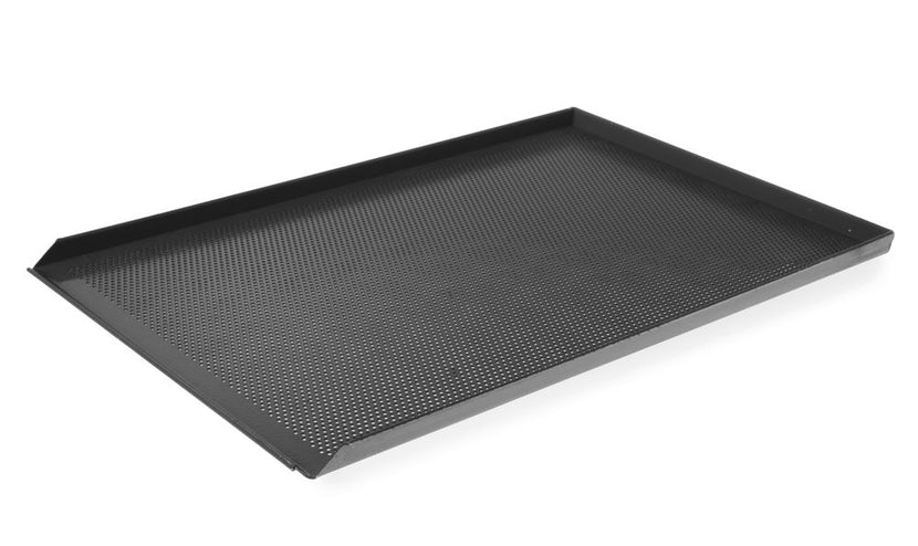 Tray aluminum 600x400 mm perforated Teflon coating 1/box