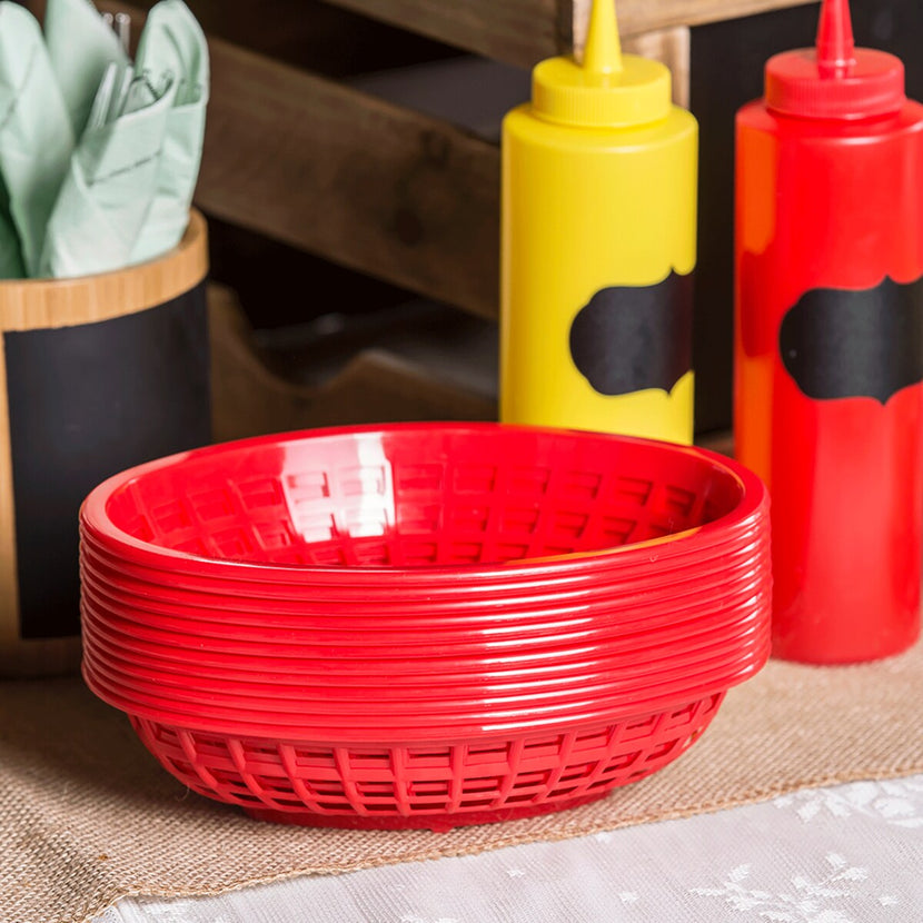 Jumbo Oval Basket Red 36/box