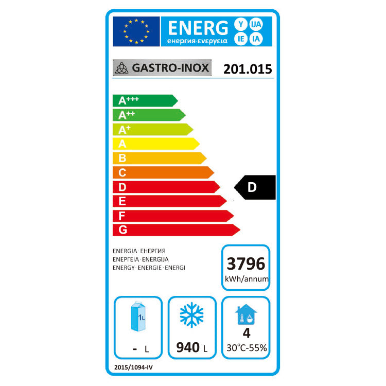 GI Rvs Vriezer 1200 Liter Dubbeldeurs