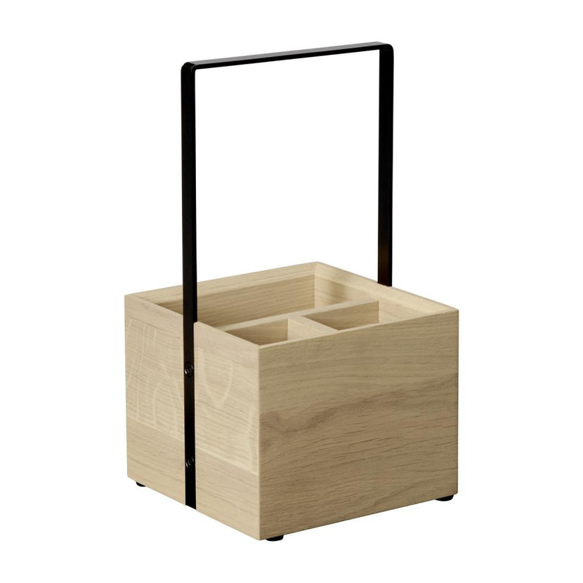APS VALO tafel-caddy metaal en hout zwart bruin