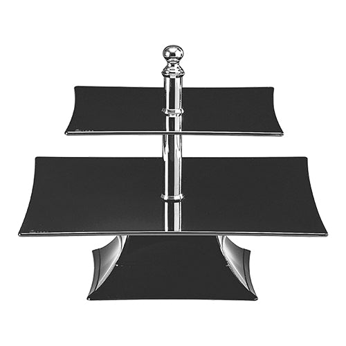 Cake stand 2-tier Black