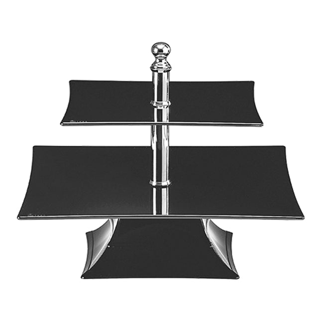Cake stand 2-tier Black