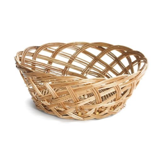 Handwoven Polypropylene Basket, Round, Open Weave OUTLET