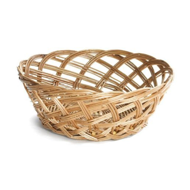 Handwoven Polypropylene Basket, Round, Open Weave OUTLET
