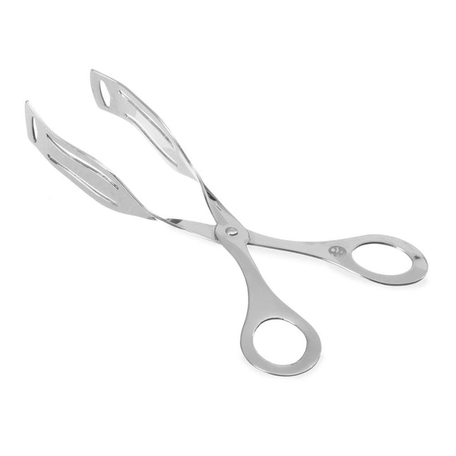 Serving tongs, stainless steel scalloped 220 mm 1/box
