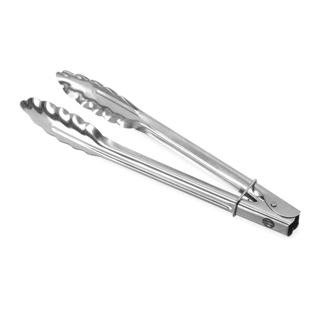 Salad tongs250 mm stainless steel with closing clamp 1/box