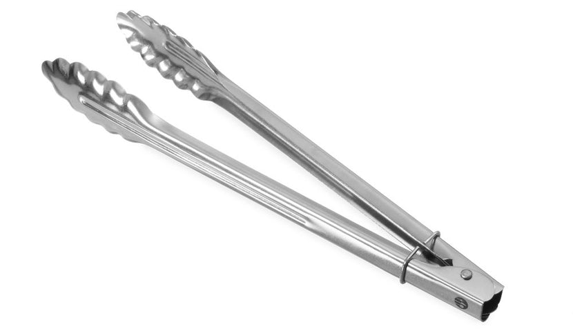 Stainless steel salad tongs 300 mm with closing clamp 1/box