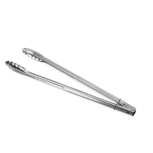 Stainless steel salad tongs 400 mm with closing clamp 1/box