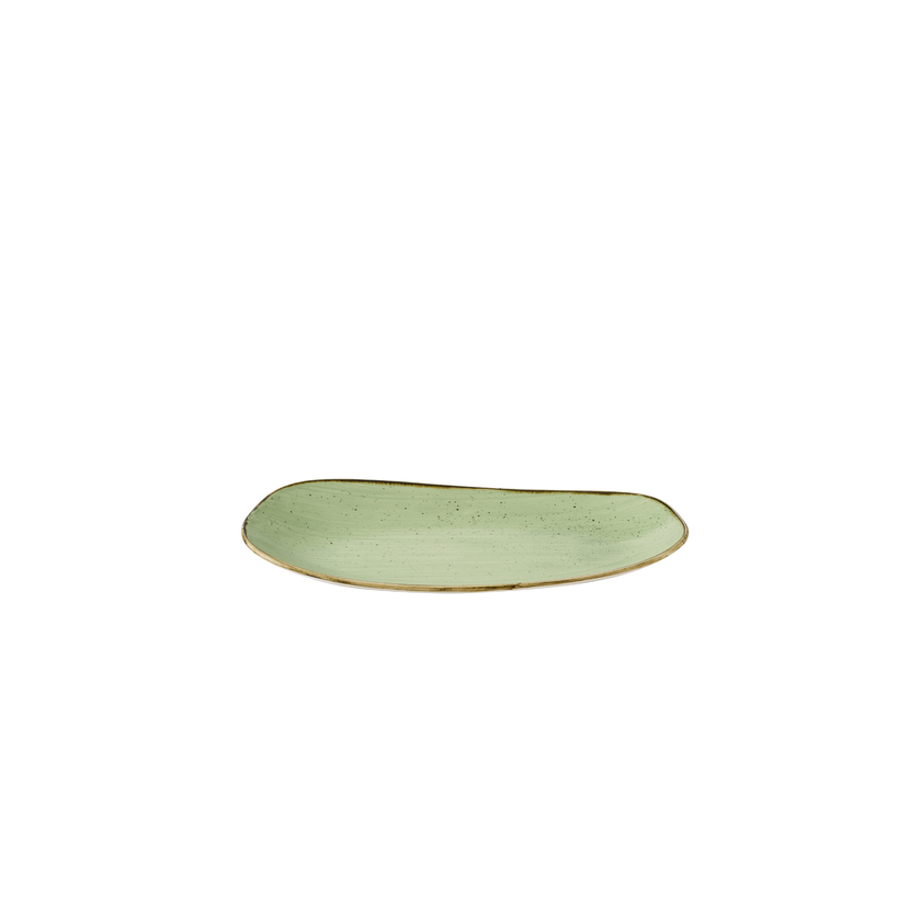 Stonecast Sage Green Opal Org Oblong Plate 30x15cm 12/box
