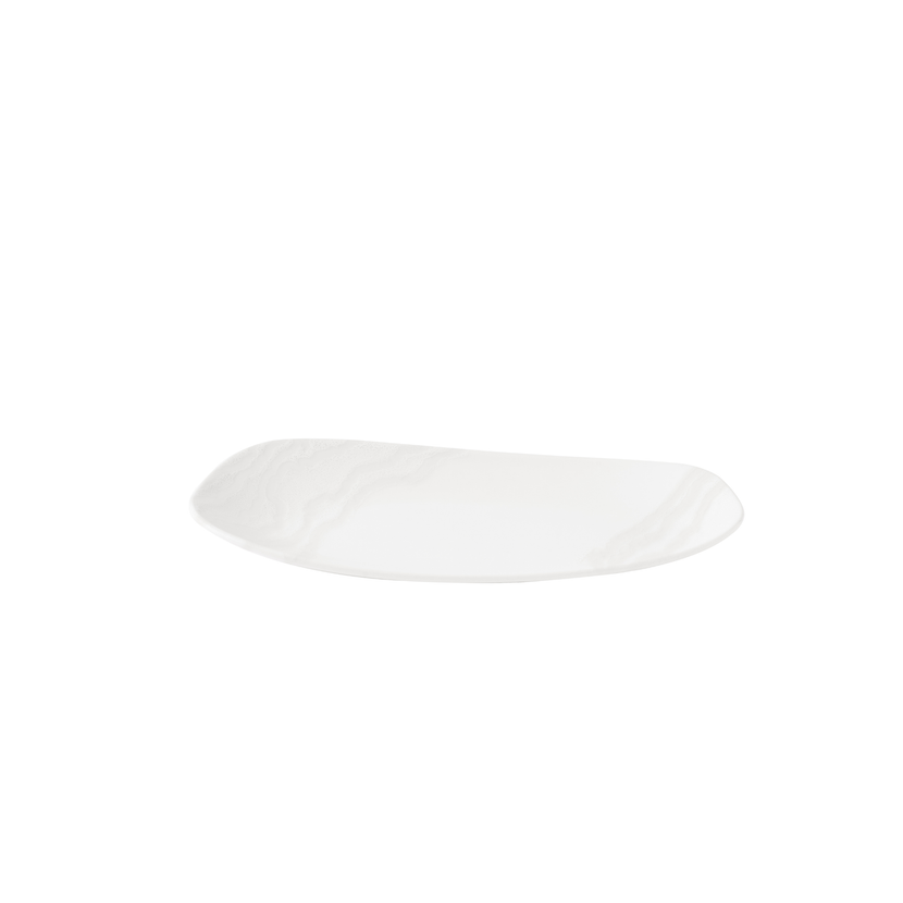 Tide White Opal Organic Oblong Plate 35 x 15 cm 12/box