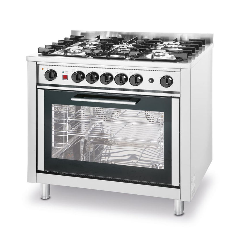 Gas stove 5-burner KCV96P with electric oven GN 1/1 1/box