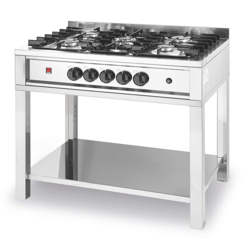 Gas cooking table 5-burner KTP96 on open base 14.3 kW 1/box