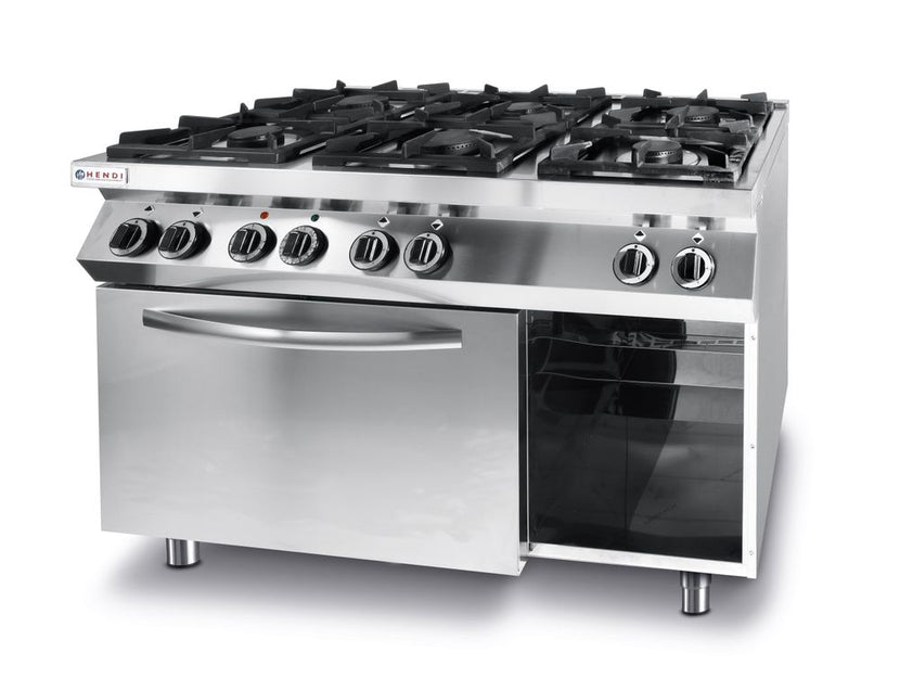 Gas stove6 burners - convection oven - GN1/1 1/box