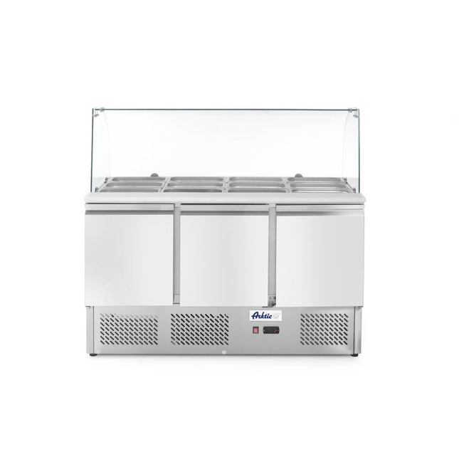 Saladette3 deurs glazen vitrine 380 l 1/box