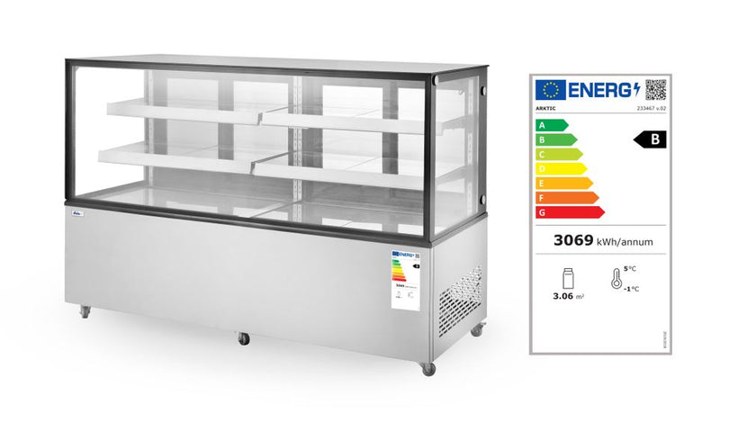 Refrigerated display case - 610L with 2 shelves 1/box