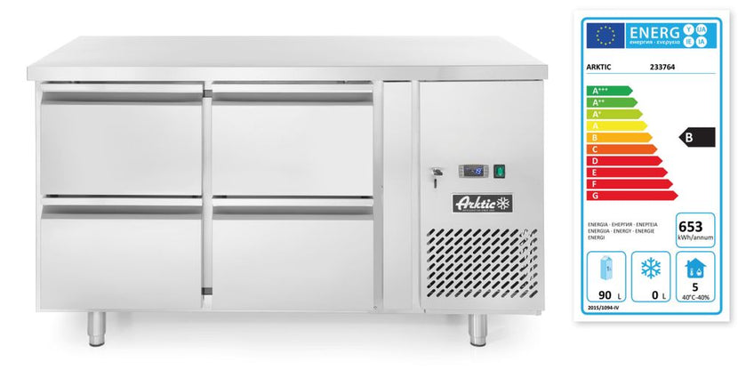 Refrigerated workbench 4 drawers 280 l1360x700x850 mm 230V 330W 1/box