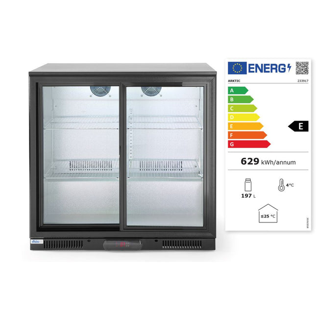 Backbar refrigerator with sliding doors - 228L 1/box