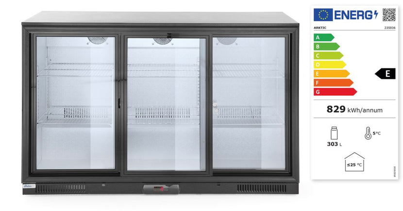 Backbar refrigerator with sliding doors 338 l 1/box