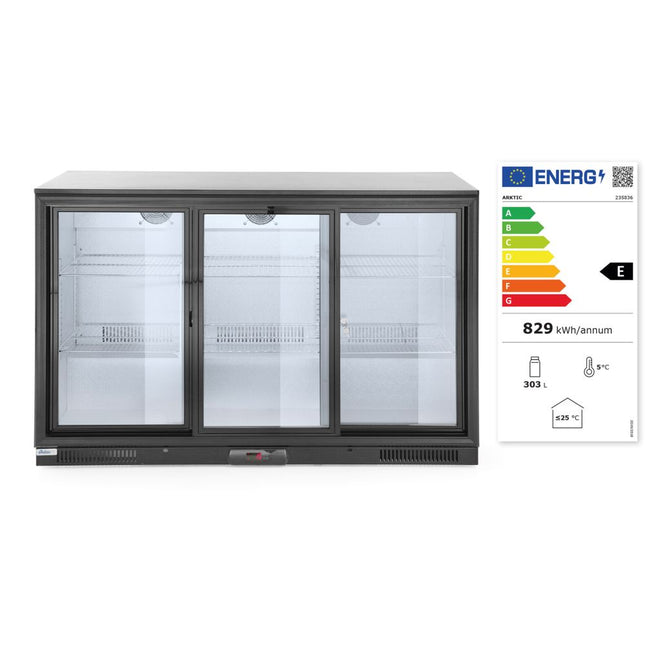 Backbar refrigerator with sliding doors 338 l 1/box