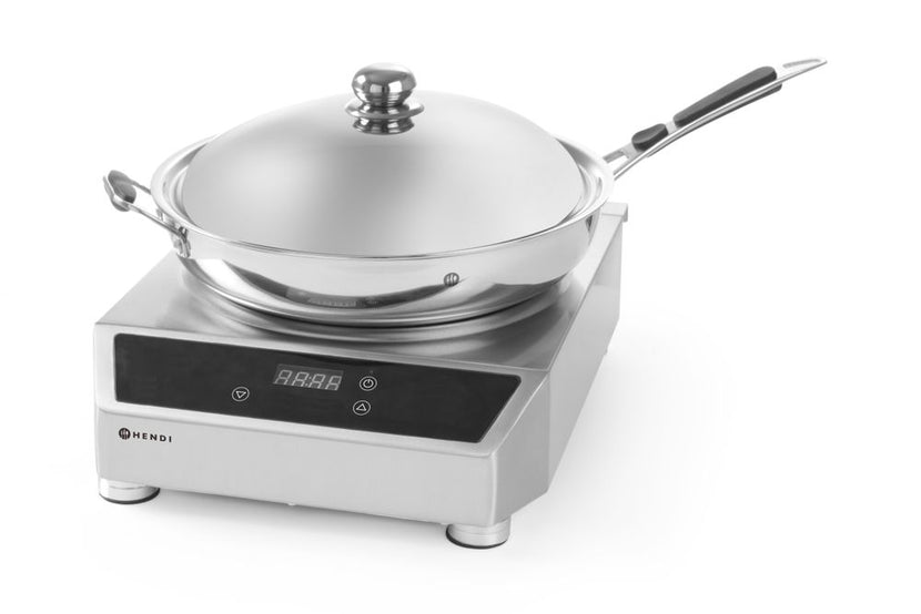 Induction wok digital 3500W with Wok pan 3-ply 360x180 mm 1/box