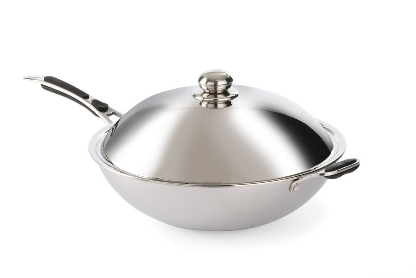 Wok pan with lid 360x180 mm3-ply for Induction wok 239766 1/b