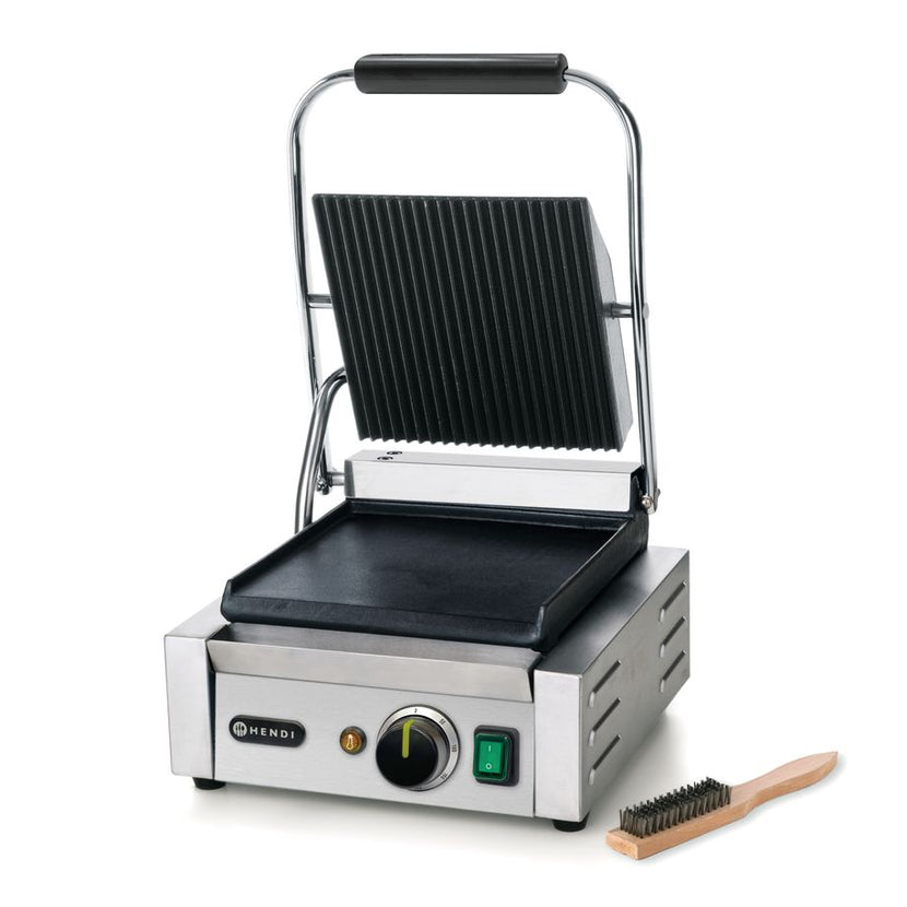 Contact grill single top ribbed bottom smooth 1800W 1/box