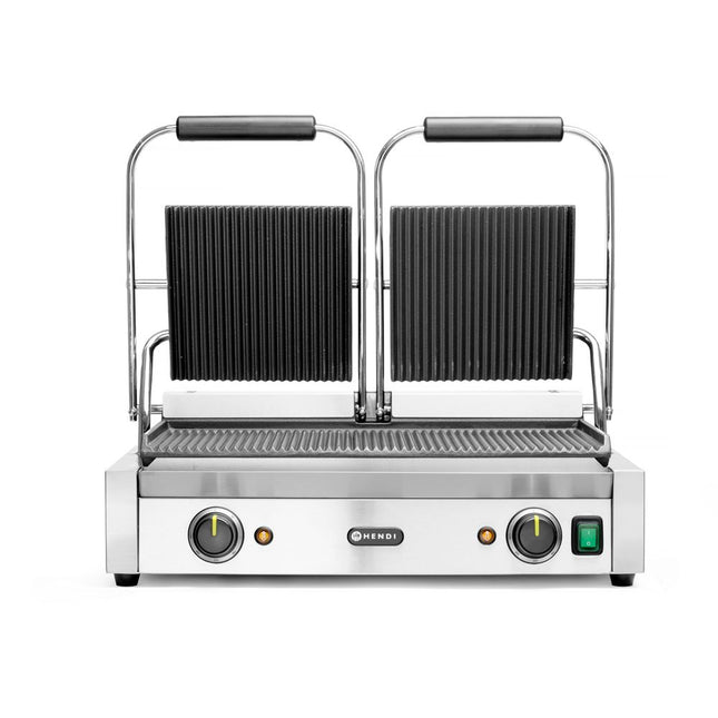 Contact grill double top bottom ribbed 230V 3600W 1/box