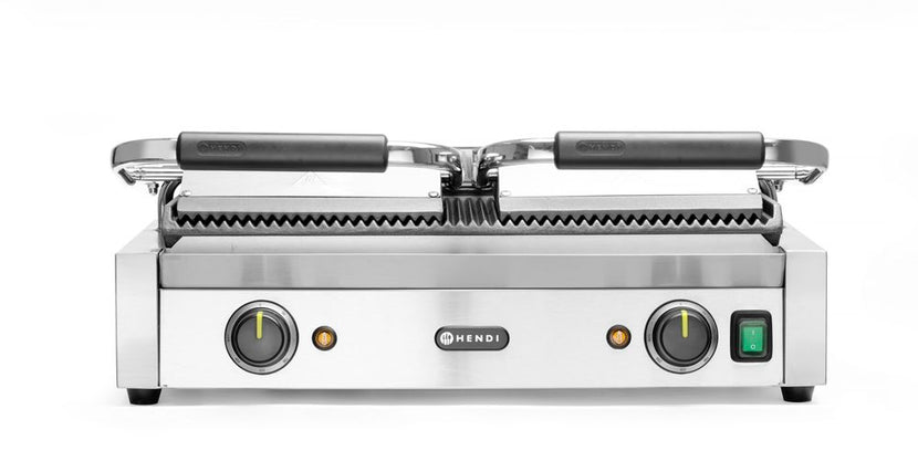 Contact grill double top bottom ribbed 230V 3600W 1/box