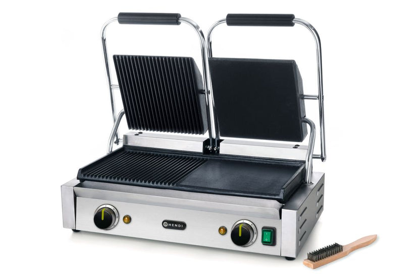 Contact grill double left smooth right ribbed 3600W 1/box