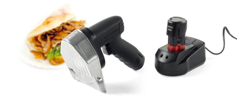 Kebabmes elektrisch draadloosglad- en kartelmes 80W 1/box