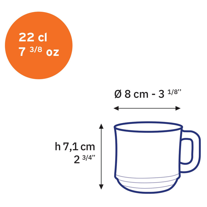 Duralex Lys stapelbare glazen tas 22 cl transparant