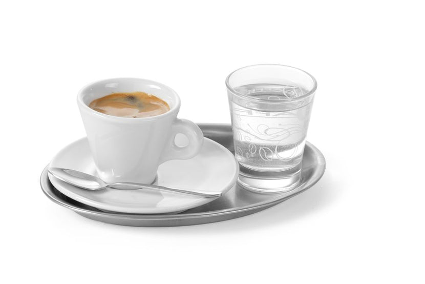 Coffee tray oval 200x140 mm stainless steel satin finish 1/box