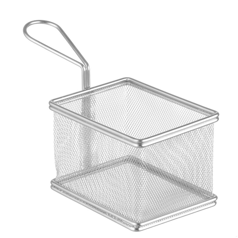 Frying basket stainless steel 120x100x80 mm mini rectangular 1/box