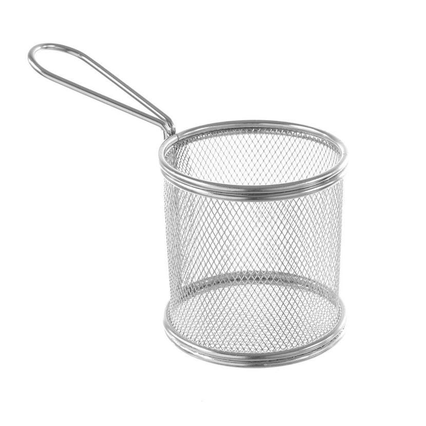 Frying basket stainless steel 90x90 mmmini round 1/box