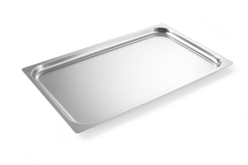 Serving tray stainless steel GN 1/113 mm mirrored edge matt 1/box