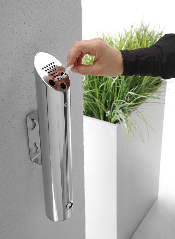 Wall ashtray stainless steel lockable 1/box