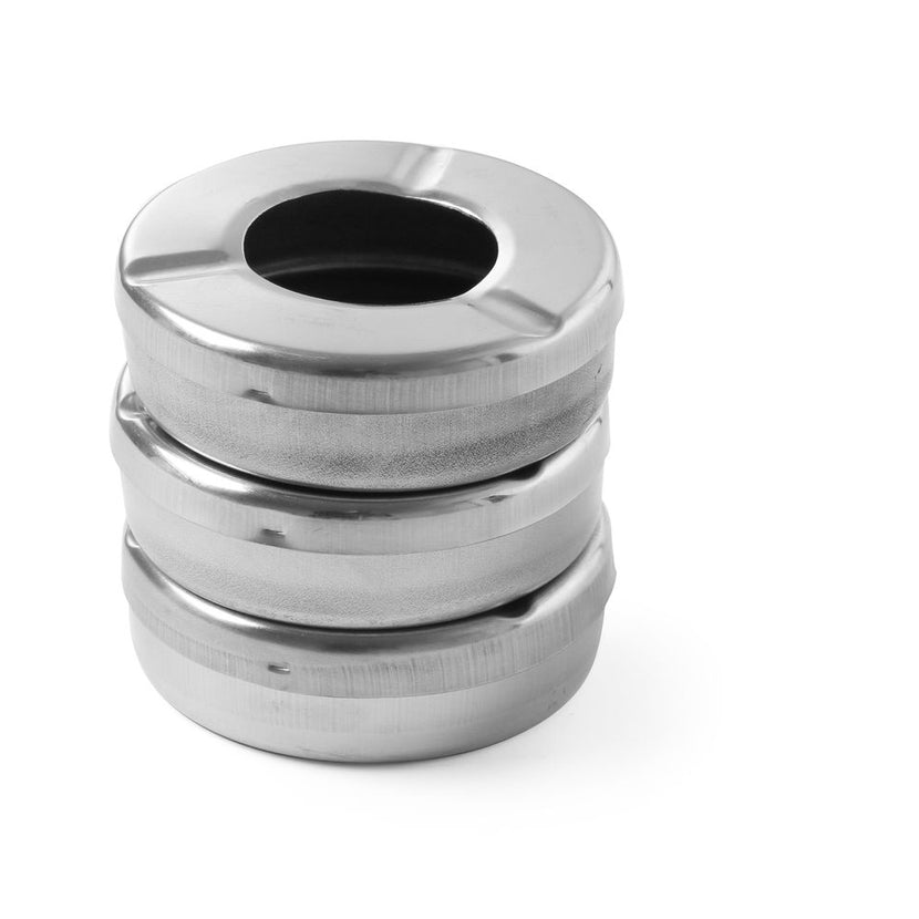 Ashtray with lid stainless steel 90x20 mm 3/box