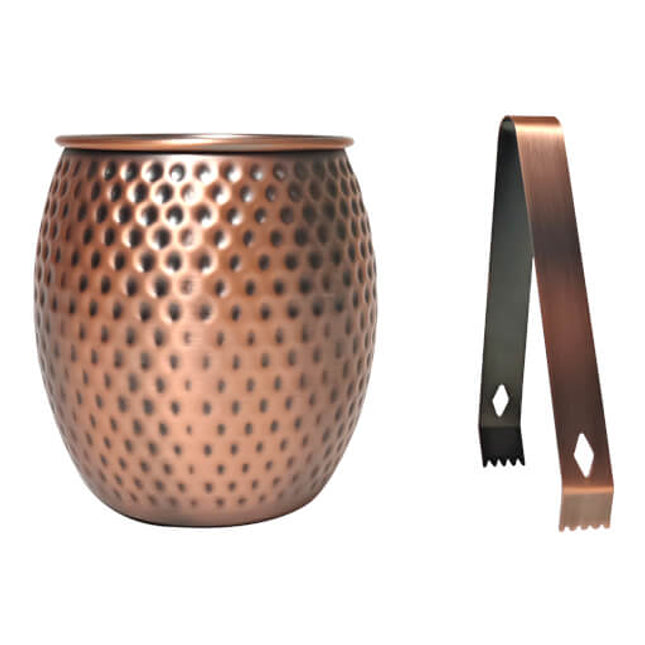 Copper Ice Bucket hammered finish 1.3L