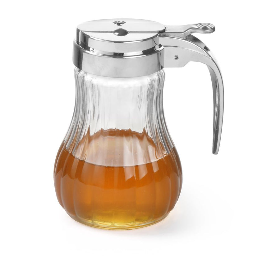 Honey dispenser glass 80x115 mmchromed plastic lever 1/