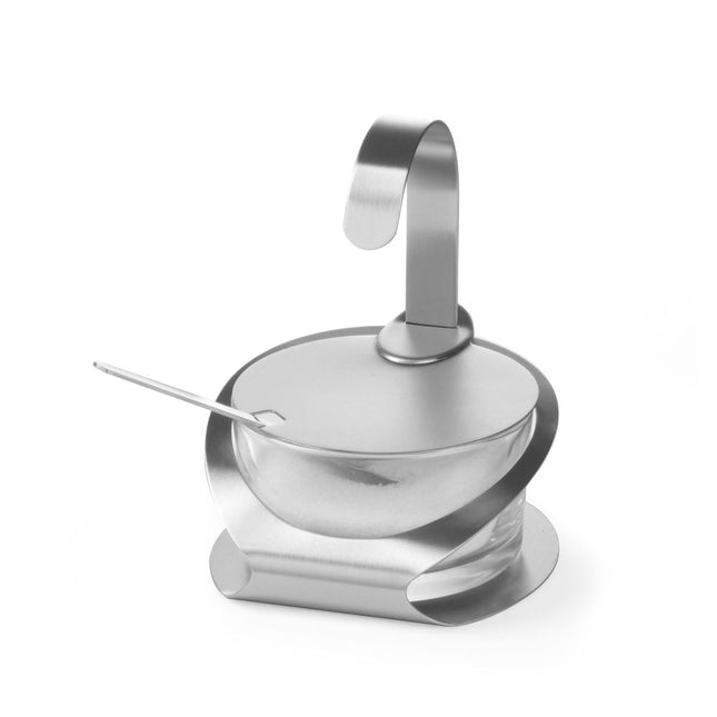 Kaasbakje rvs 130x90 mmmet glazen bakje en rvs lepel 1/box